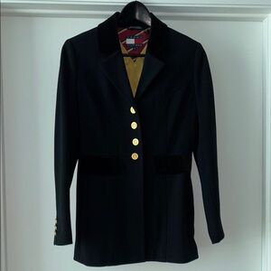 Tommy Hilfiger Black and Gold Velvet Blazer